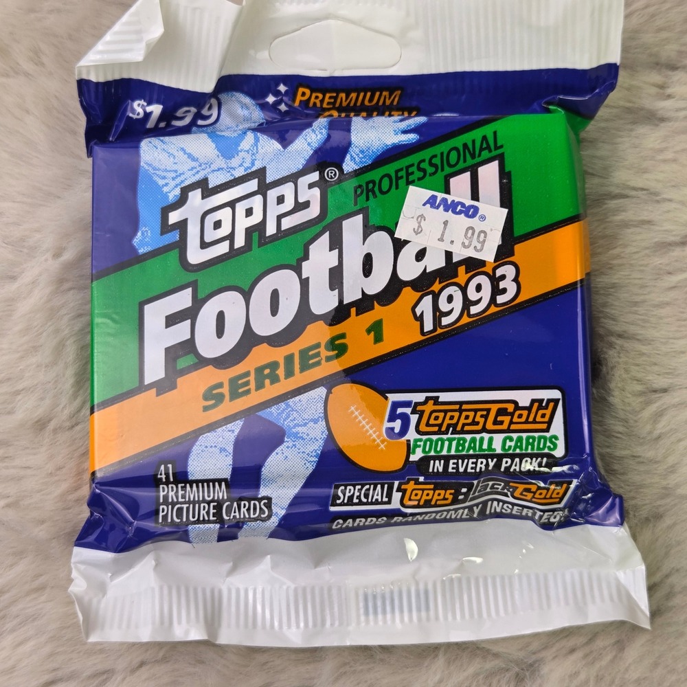 1993 Topps Football Series 1 Jumbo Pack 41 Cards 5 Topps Gold NFL Sealed Vintage